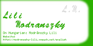 lili modranszky business card